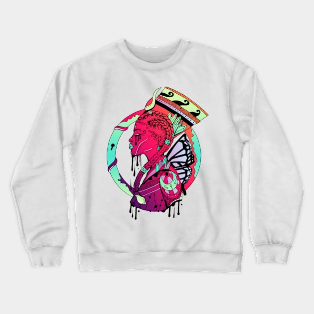 Blue Red Blend Godddess of Egypt Crewneck Sweatshirt by kenallouis